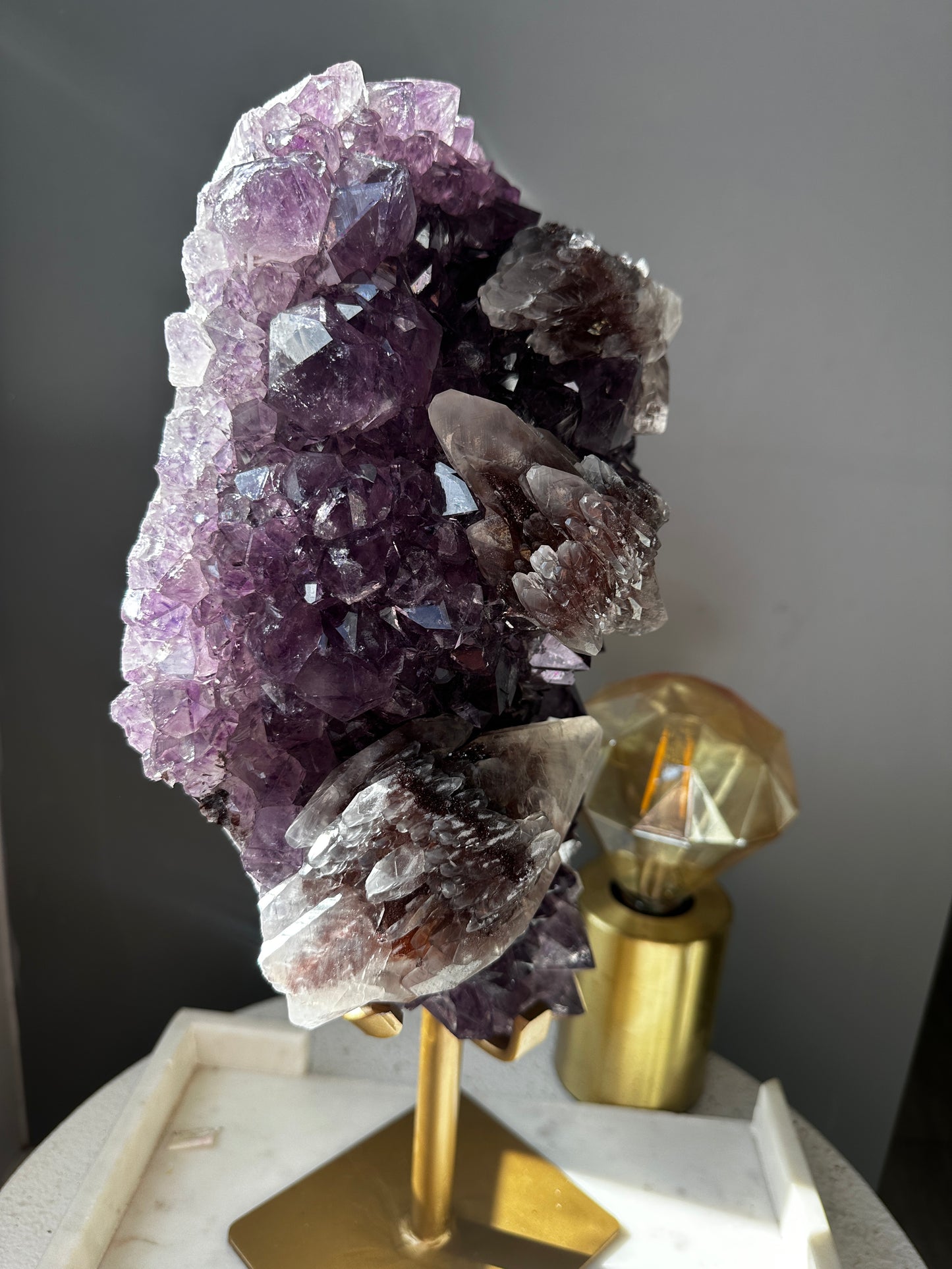 7kg Purple Amethyst Cluster with Calcite Formations