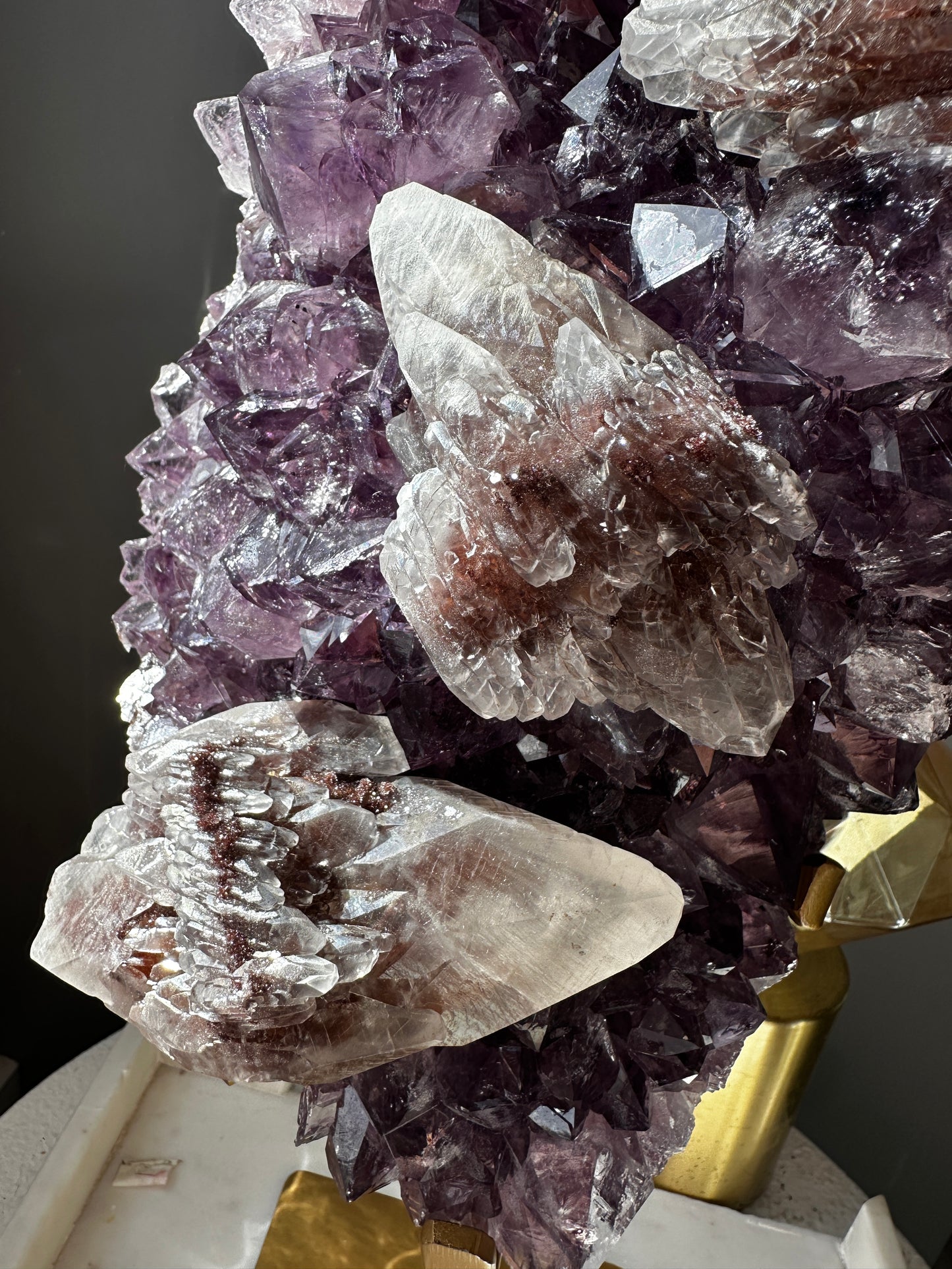 7kg Purple Amethyst Cluster with Calcite Formations