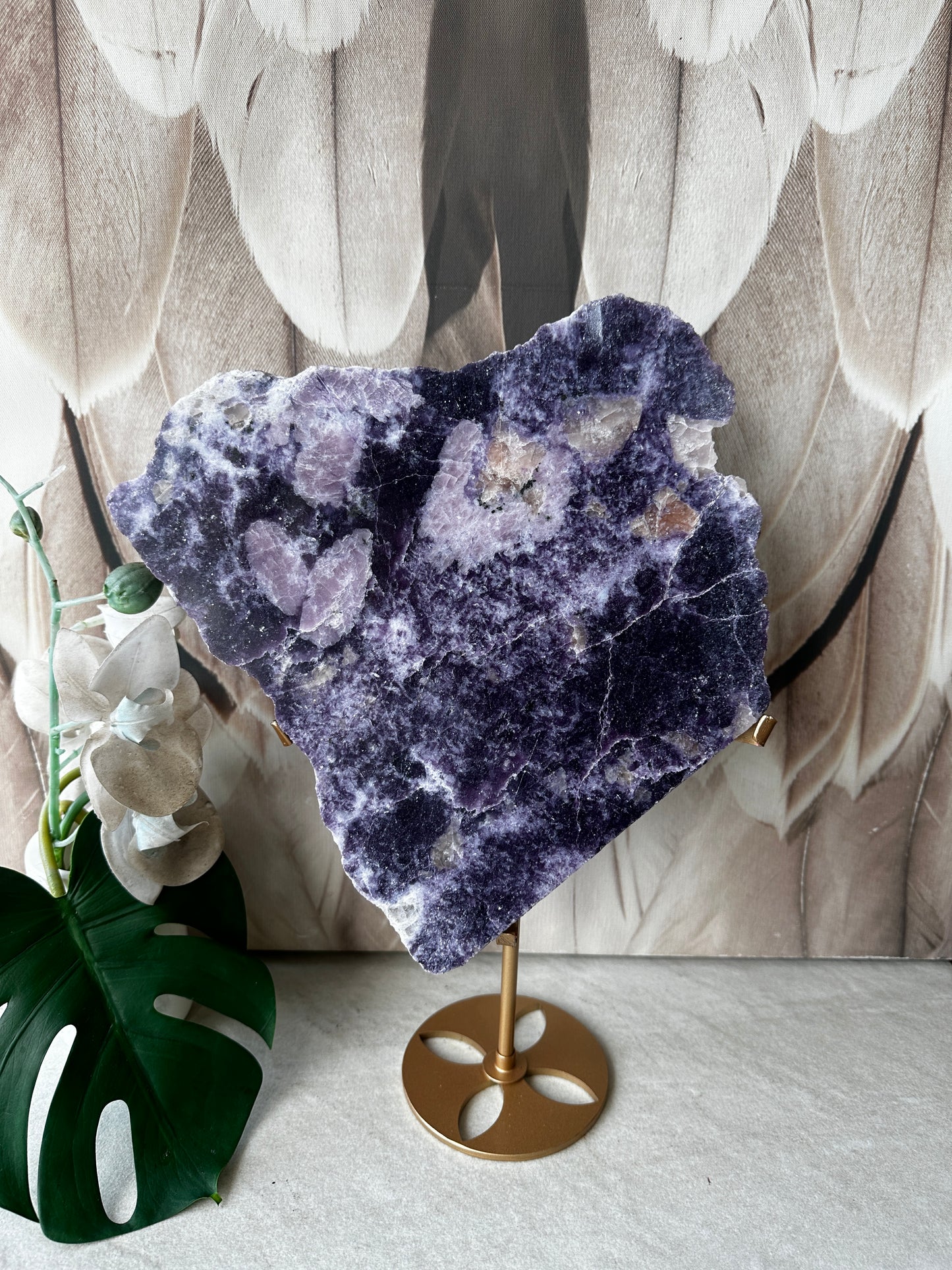 Polished Lepidolite slab