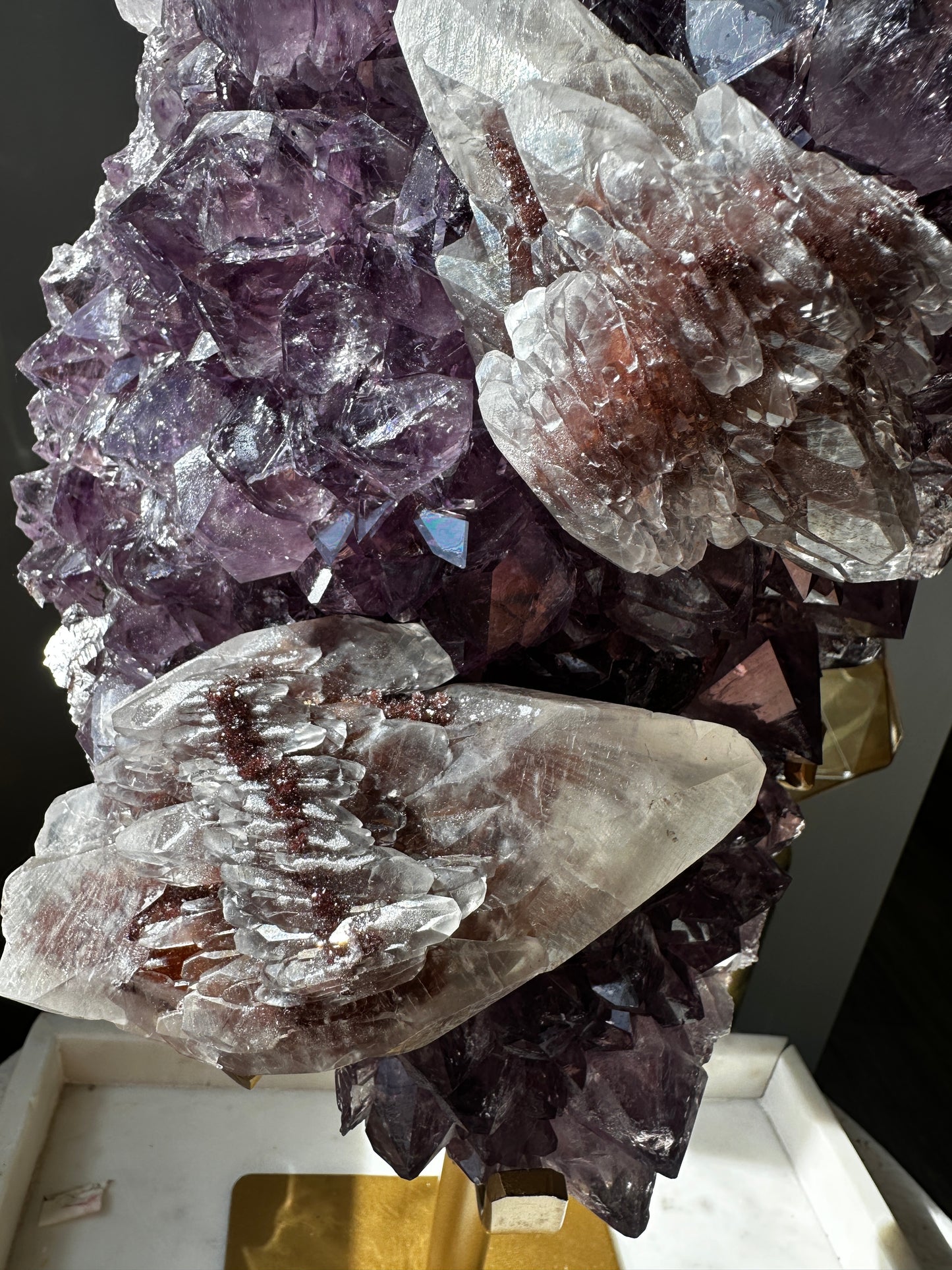 7kg Purple Amethyst Cluster with Calcite Formations