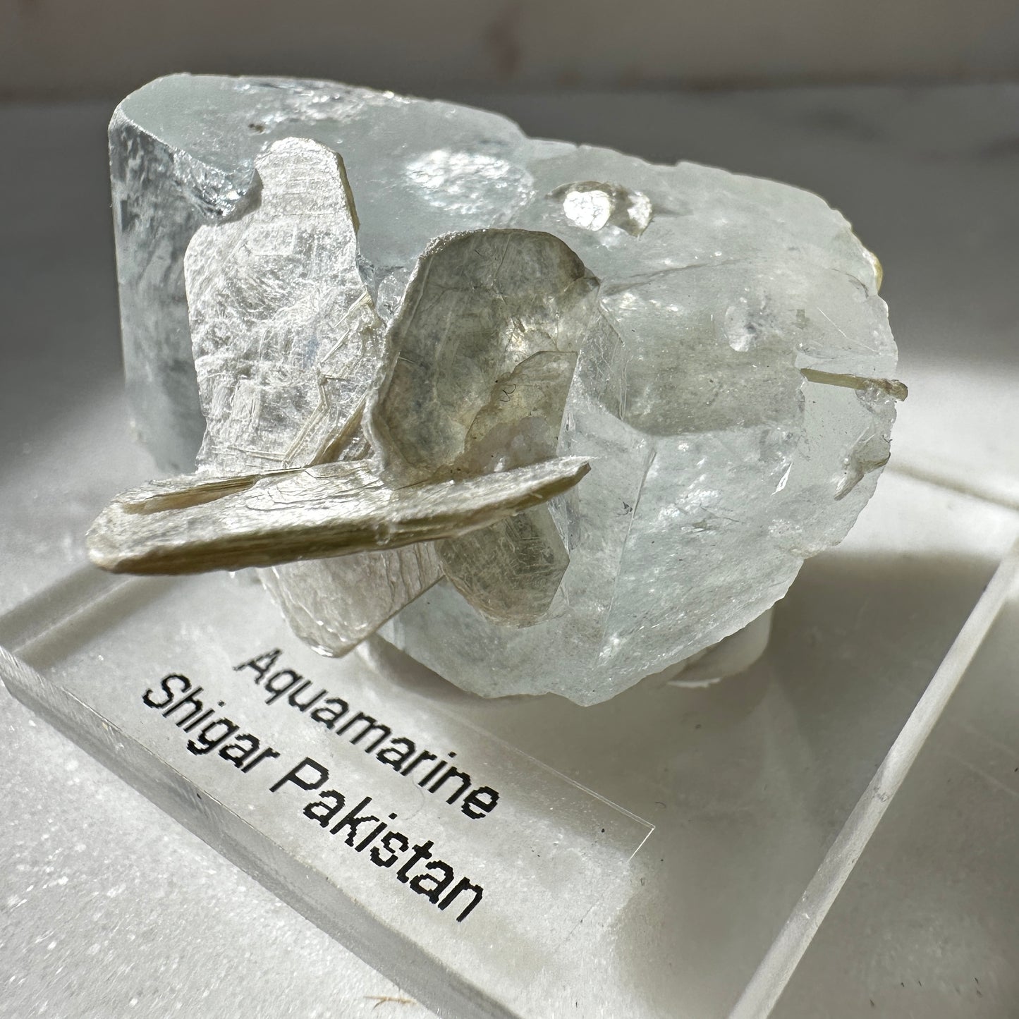 High Grade Aquamarine with Muscovite (Pakistan)