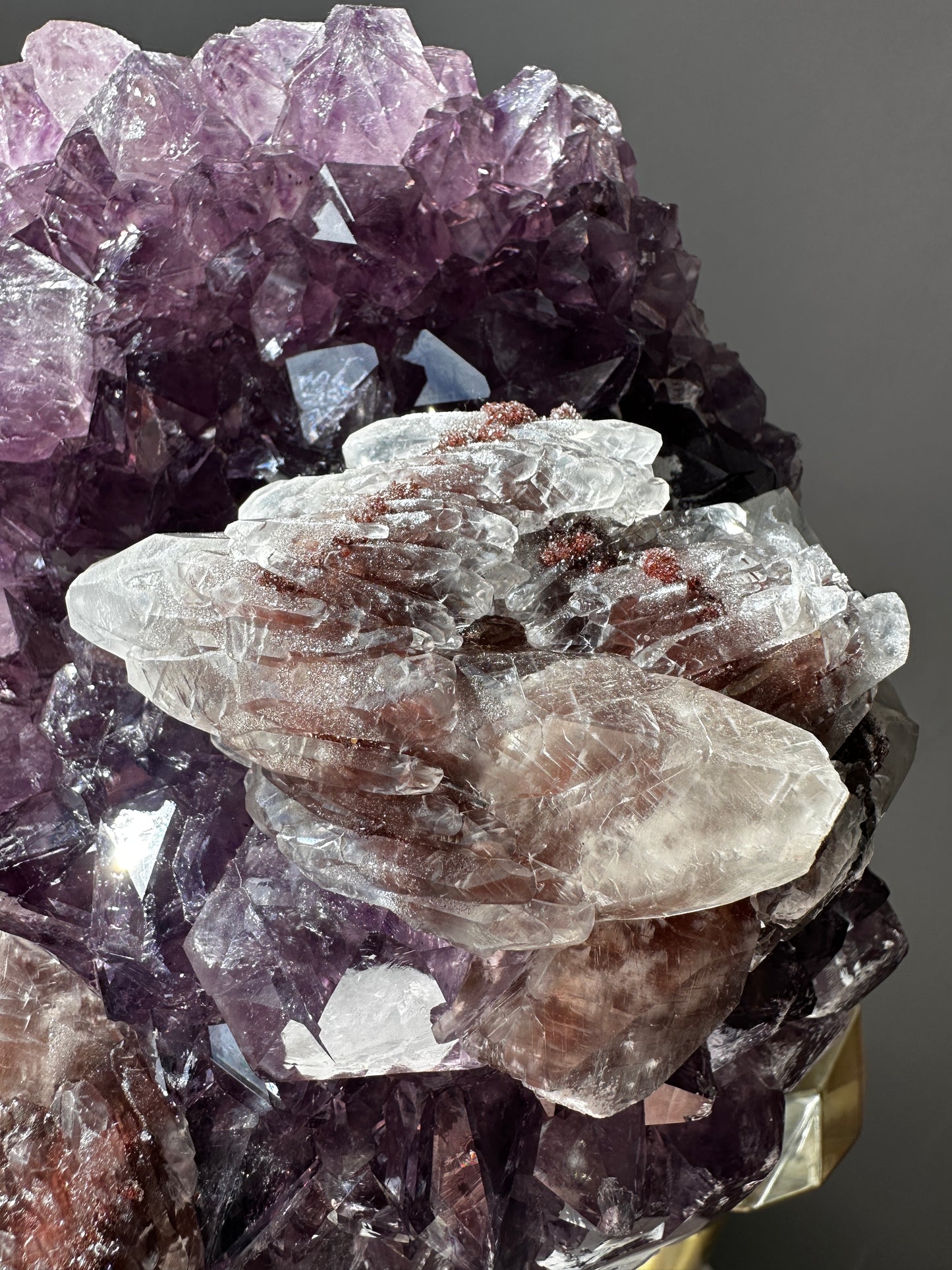 7kg Purple Amethyst Cluster with Calcite Formations