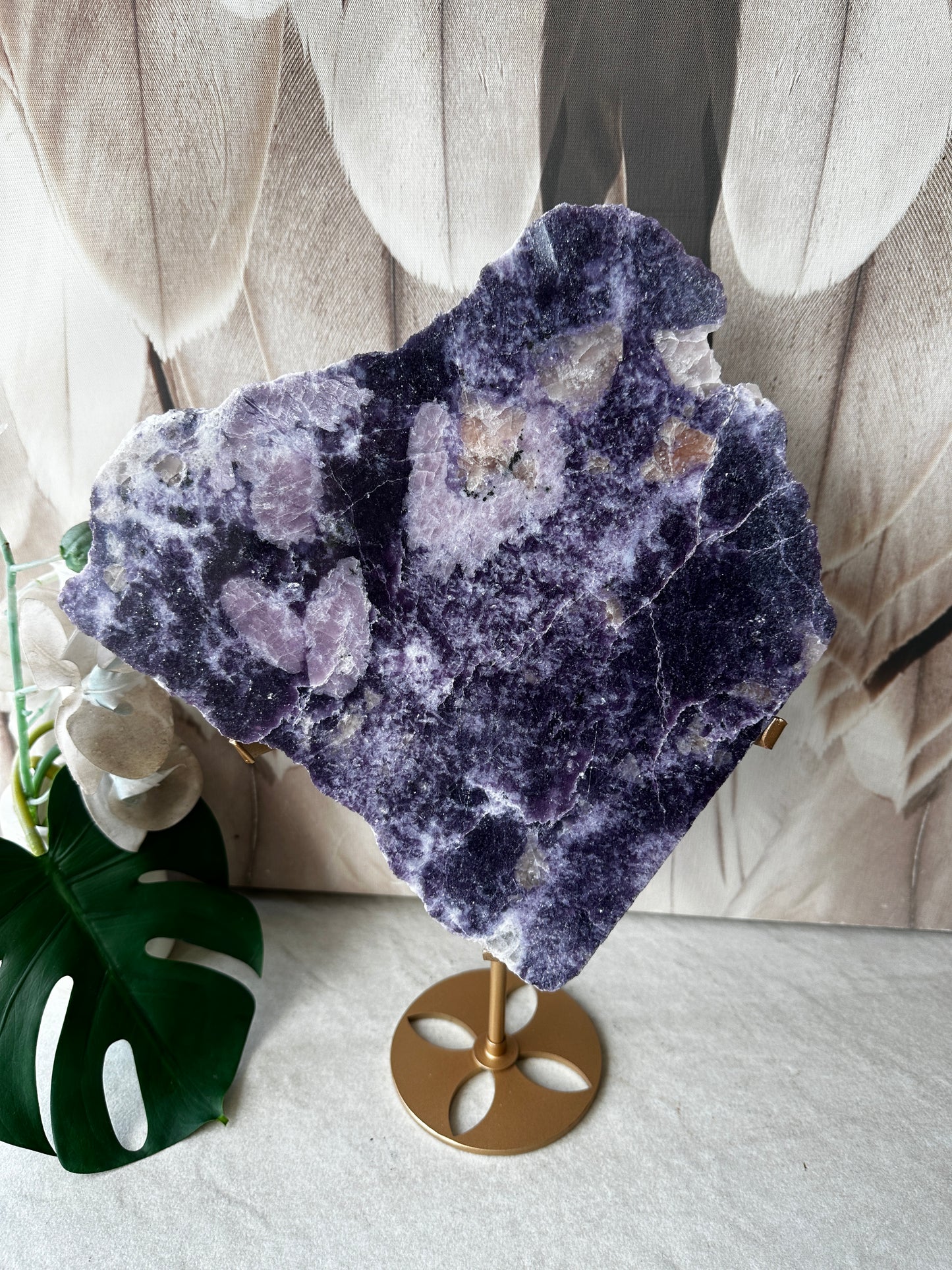 Polished Lepidolite slab