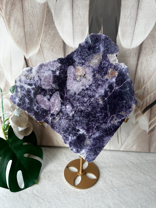 Polished Lepidolite slab