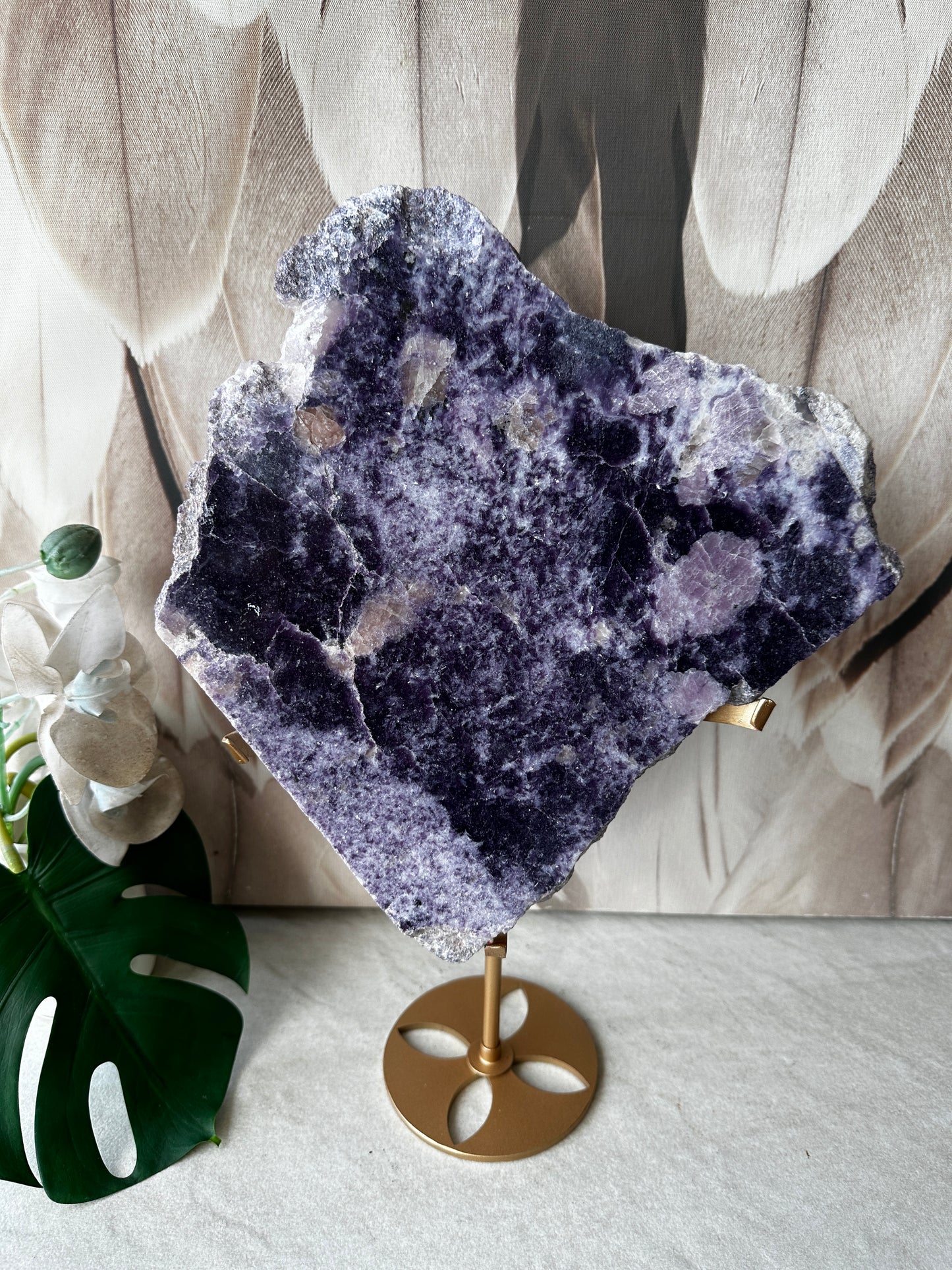 Polished Lepidolite slab