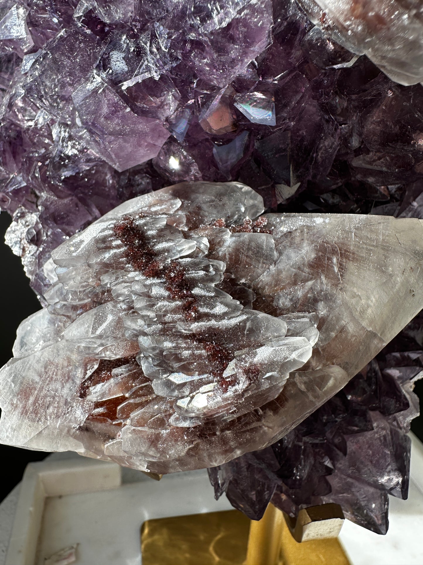 7kg Purple Amethyst Cluster with Calcite Formations